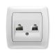 Panasonic Carmen RJ45 CAT6 + RJ11 CAT3 fali aljzat fehér keret