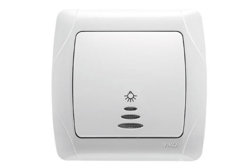Panasonic Carmen Led nyomó kapcsoló lámpa jellel fehér keret