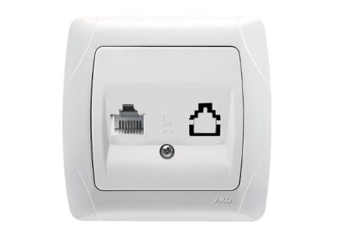 Panasonic Carmen RJ11 CAT3 fali aljzat fehér keret