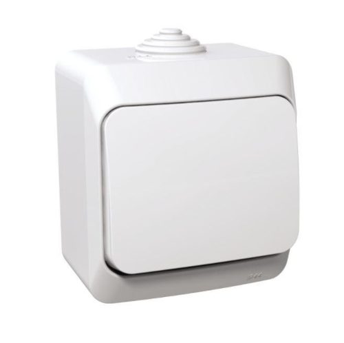 Schneider Electric CEDAR PLUS Egypólusú nyomó, IP44, fehér (101N)