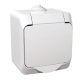 Schneider Electric CEDAR PLUS 2P+F csatlakozóaljzat, biztonsági zsaluval, csapófedéllel, IP44, fehér