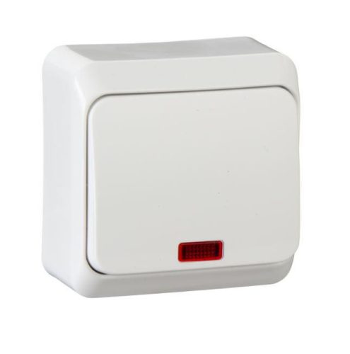 Schneider Electric PRIMA Egypólusú kapcsoló, jelzőfényes, 10AX, fehér